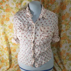 Luckybrand Floral Wallpaper Button Up Shirt
